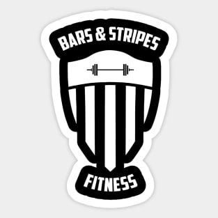 BSF - Bars & Stripes Fitness Logo - All White! Sticker